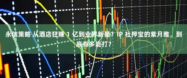 永信策略 从酒店狂赚 1 亿到业界新星？IP 社押宝的紫月雅，到底有多能打？